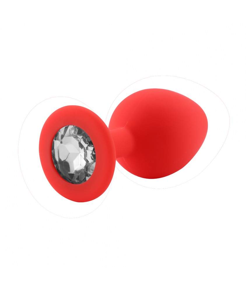 Sextoys, sexshop, loveshop, lingerie sexy : Rosebud - bijou anal : Rosebud silicone rouge bijou diamant MEDIUM