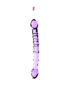 Sextoys, sexshop, loveshop, lingerie sexy : Gode en Verre : Godemichet En Verre Rose ou violet Picots et Nervures
