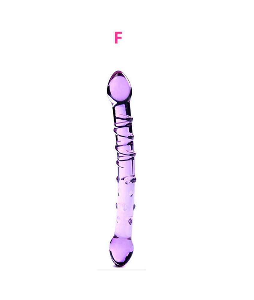 Sextoys, sexshop, loveshop, lingerie sexy : Gode en Verre : Godemichet En Verre Rose ou violet Picots et Nervures