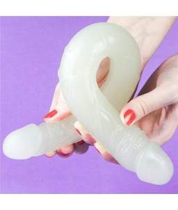 Sextoys, sexshop, loveshop, lingerie sexy : Gode Double - Double dong : Lovetoy- Double Godemichet phosphorescent de 37cm