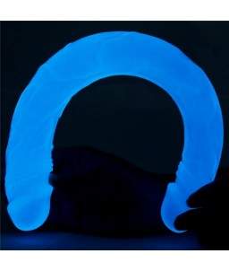 Sextoys, sexshop, loveshop, lingerie sexy : Gode Double - Double dong : Lovetoy- Double Godemichet phosphorescent de 37cm