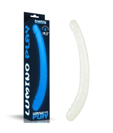 Sextoys, sexshop, loveshop, lingerie sexy : Gode Double - Double dong : Lovetoy- Double Godemichet phosphorescent de 37cm