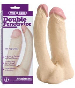 Sextoys, sexshop, loveshop, lingerie sexy : Gode Ceinture : Godemichet Réaliste Vac-U-Lock Double Penetrator