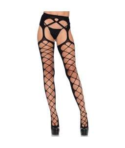 Sextoys, sexshop, loveshop, lingerie sexy : Bas & Collants : Leg Avenue - Sexy collant résille devant opaque derrière