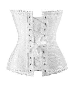 Sextoys, sexshop, loveshop, lingerie sexy : Bustiers et Corsets : Bustier Sexy brocart Blanc "L"