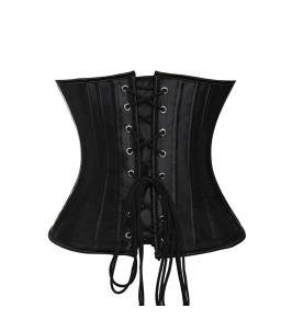 Sextoys, sexshop, loveshop, lingerie sexy : Lingerie sexy grande taille : Corset sexy satin noir 4XL