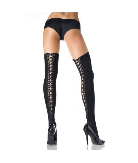 Sextoys, sexshop, loveshop, lingerie sexy : Bas & Collants : Leg Avenue Sexy Bas Opaque a laçage