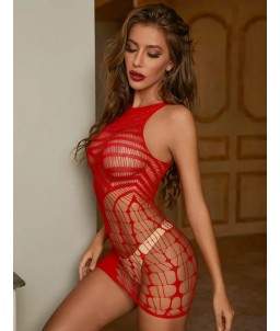 Sextoys, sexshop, loveshop, lingerie sexy : Robes sexy : Robe résille rouge sexy