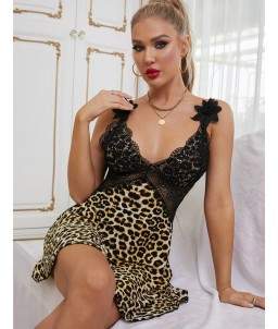 Sextoys, sexshop, loveshop, lingerie sexy : Lingerie sexy grande taille : Sexy Nuisette léopard L/XL