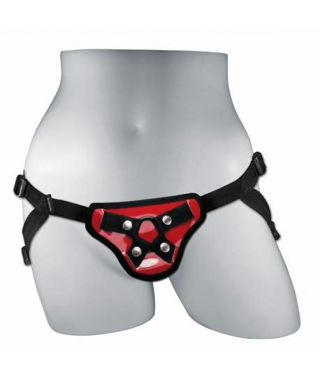 Sextoys, sexshop, loveshop, lingerie sexy : Gode Ceinture : Gode ceinture rouge Réglable, gode interchangeable