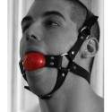 Sextoys, sexshop, loveshop, lingerie sexy : Baillons : Cagoule Baillon Boule Souple Harnais Cuir