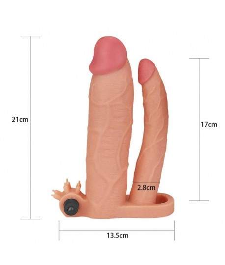 Sextoys, sexshop, loveshop, lingerie sexy : Gaine et Prolongateur : Lovetoy- Double Gode gaine tender vibrant