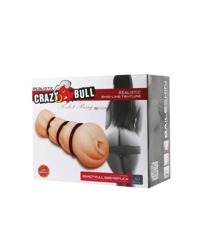 Sextoys, sexshop, loveshop, lingerie sexy : Vagin Artificiel : Crazy Bull- Masturbateur avec anneaux