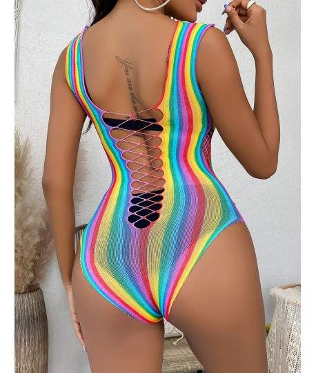 Sextoys, sexshop, loveshop, lingerie sexy : Bodys & Teddys : Sexy Body noir Résille multi couleur