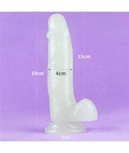 Sextoys, sexshop, loveshop, lingerie sexy : Gode Ventouse : Lovetoy- Gode réaliste PHOSPHORESCENT lumineux