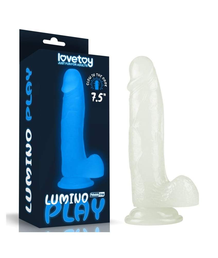 Sextoys, sexshop, loveshop, lingerie sexy : Gode Ventouse : Lovetoy- Gode réaliste PHOSPHORESCENT lumineux