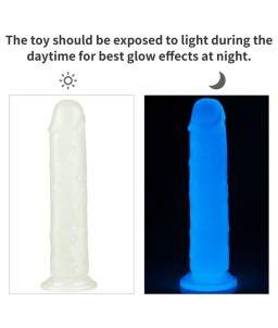 Sextoys, sexshop, loveshop, lingerie sexy : Gode Ventouse : Lovetoy- Gode droit PHOSPHORESCENT lumineux