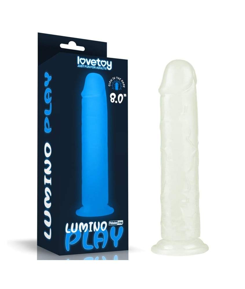 Sextoys, sexshop, loveshop, lingerie sexy : Gode Ventouse : Lovetoy- Gode droit PHOSPHORESCENT lumineux