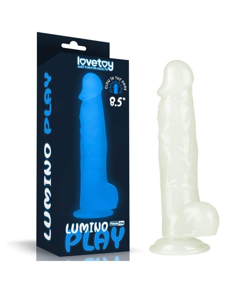 Sextoys, sexshop, loveshop, lingerie sexy : Gode Ventouse : Lovetoy- Gode Phosphorescent lumineux 21.5 cm