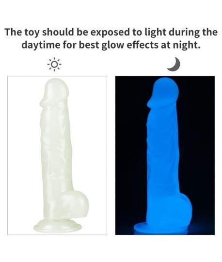 Sextoys, sexshop, loveshop, lingerie sexy : Gode Ventouse : Lovetoy- Gode Phosphorescent lumineux 21.5 cm