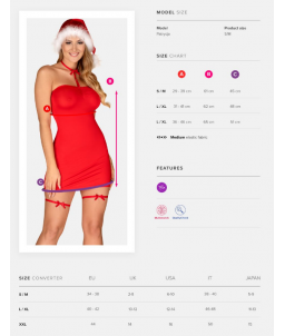 Sextoys, sexshop, loveshop, lingerie sexy : Deguisement noel sexy : Obsessive - Sexy costume robe de noel S/M