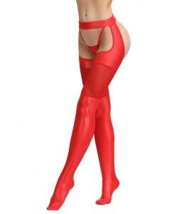 Sextoys, sexshop, loveshop, lingerie sexy : Bas & Collants : Sexy Bas Vinyle rouge avec string