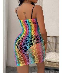 Sextoys, sexshop, loveshop, lingerie sexy : Robes sexy : Robe bustier résille multi couleur sexy