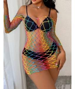 Sextoys, sexshop, loveshop, lingerie sexy : Robes sexy : Robe Grande résille multi couleur sexy