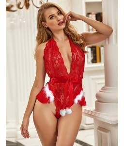 Sextoys, sexshop, loveshop, lingerie sexy : Deguisement noel sexy : Body sexy mère noël S/M