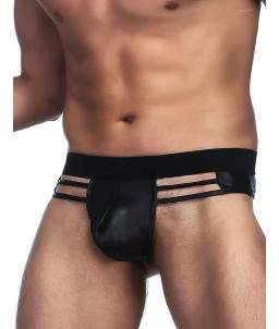 Sextoys, sexshop, loveshop, lingerie sexy : Boxers & Strings : String sexy noir simili cuir S