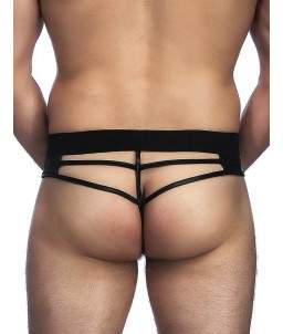 Sextoys, sexshop, loveshop, lingerie sexy : Boxers & Strings : String sexy noir simili cuir S