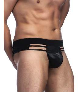 Sextoys, sexshop, loveshop, lingerie sexy : Boxers & Strings : String sexy noir simili cuir S