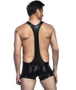 Sextoys, sexshop, loveshop, lingerie sexy : Boxers & Strings : Ensemble Body Sexy Style Cuir noir