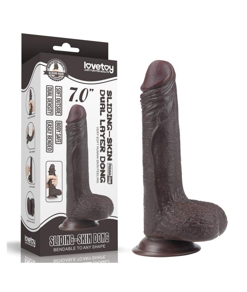 Sextoys, sexshop, loveshop, lingerie sexy : Gode Ventouse : Lovetoy - Gode Brown ventouse 17.5 cm