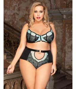 Sextoys, sexshop, loveshop, lingerie sexy : Ensemble lingerie sexy : Ensemble Lingerie bleu et noir sexy taille 2XL/3XL