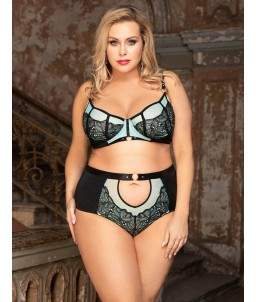 Sextoys, sexshop, loveshop, lingerie sexy : Ensemble lingerie sexy : Ensemble Lingerie bleu et noir sexy taille 2XL/3XL