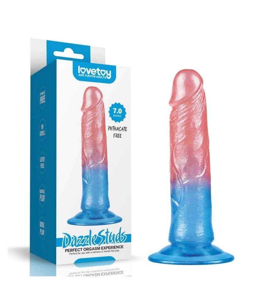 Sextoys, sexshop, loveshop, lingerie sexy : Gode Ventouse : Lovetoy- Gode droit Multi couleur