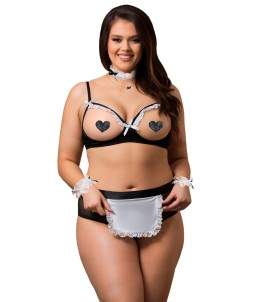 Sextoys, sexshop, loveshop, lingerie sexy : Deguisement Femme sexy : Ensemble Costume sexy soubrette 3XL