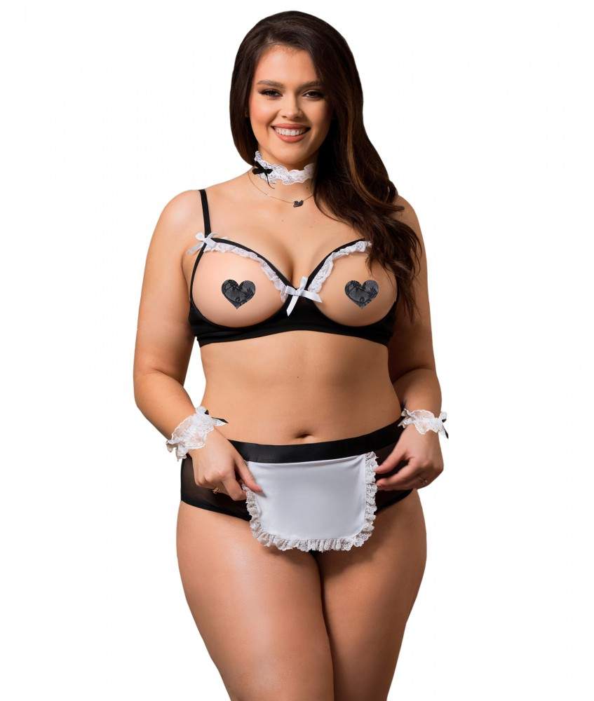 Sextoys, sexshop, loveshop, lingerie sexy : Deguisement Femme sexy : Ensemble Costume sexy soubrette 3XL