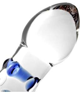 Sextoys, sexshop, loveshop, lingerie sexy : Gode en Verre : Godemichet en Verre Blanc et Bleu Glass Dildo