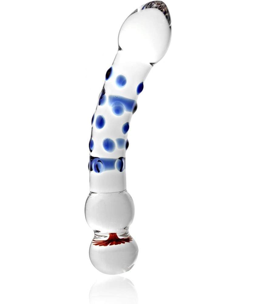 Sextoys, sexshop, loveshop, lingerie sexy : Gode en Verre : Godemichet en Verre Blanc et Bleu Glass Dildo