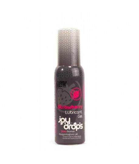 Sextoys, sexshop, loveshop, lingerie sexy : Lubrifiant à base d'eau : joy drops- Gel Lubrifiant Fraise 100ml