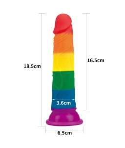 Sextoys, sexshop, loveshop, lingerie sexy : Gode Ventouse : Lovetoy- Gode droit Arc en ciel