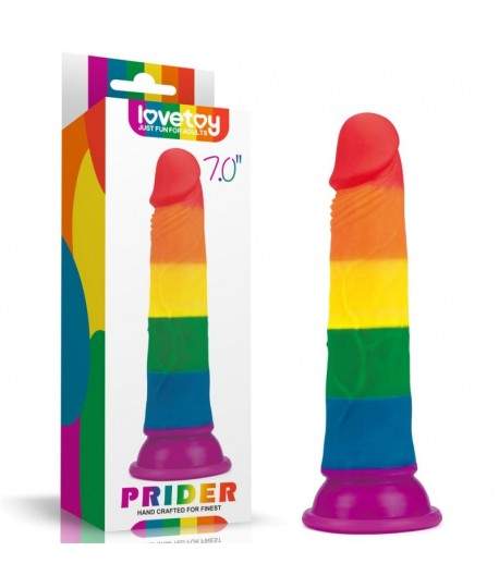 Sextoys, sexshop, loveshop, lingerie sexy : Gode Ventouse : Lovetoy- Gode droit Arc en ciel