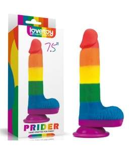 Sextoys, sexshop, loveshop, lingerie sexy : Gode Ventouse : Lovetoy- Gode Arc en ciel