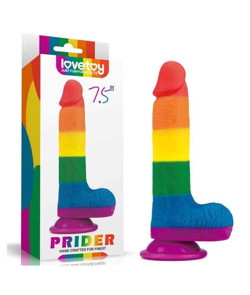 Sextoys, sexshop, loveshop, lingerie sexy : Gode Ventouse : Lovetoy- Gode Arc en ciel