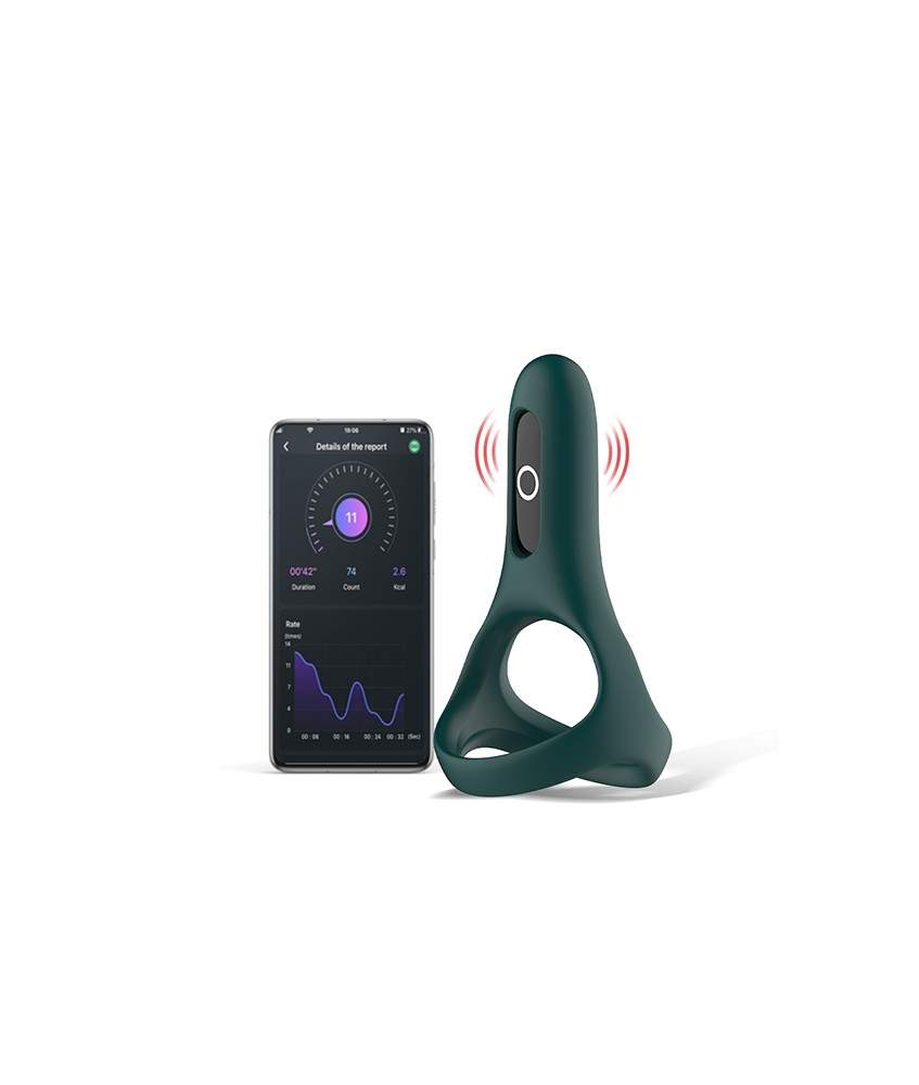 Sextoys, sexshop, loveshop, lingerie sexy : Anneaux Vibrants & Cockring : Magic Motion - Anneau vibrant connecté Rise vert