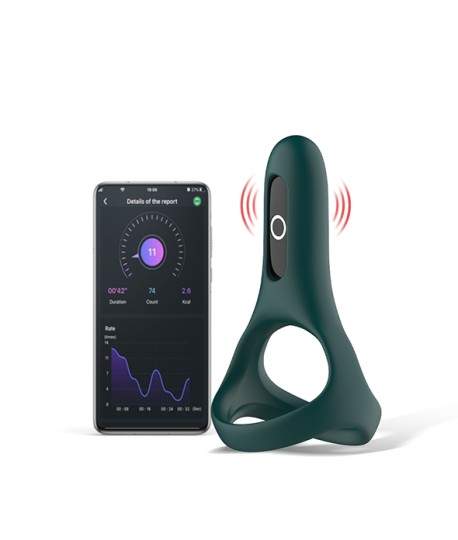 Sextoys, sexshop, loveshop, lingerie sexy : Anneaux Vibrants & Cockring : Magic Motion - Anneau vibrant connecté Rise vert