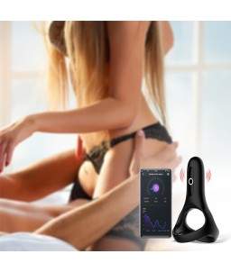 Sextoys, sexshop, loveshop, lingerie sexy : Anneaux Vibrants & Cockring : Magic Motion - Anneau vibrant connecté Rise noir