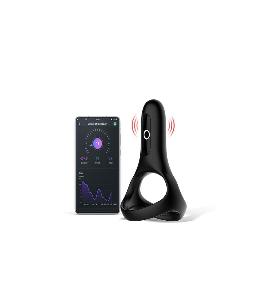 Sextoys, sexshop, loveshop, lingerie sexy : Anneaux Vibrants & Cockring : Magic Motion - Anneau vibrant connecté Rise noir